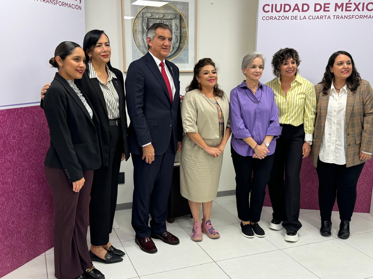 Se reúnen el gobernador y la presidenta del DIF Tamaulipas con Clara Brugada