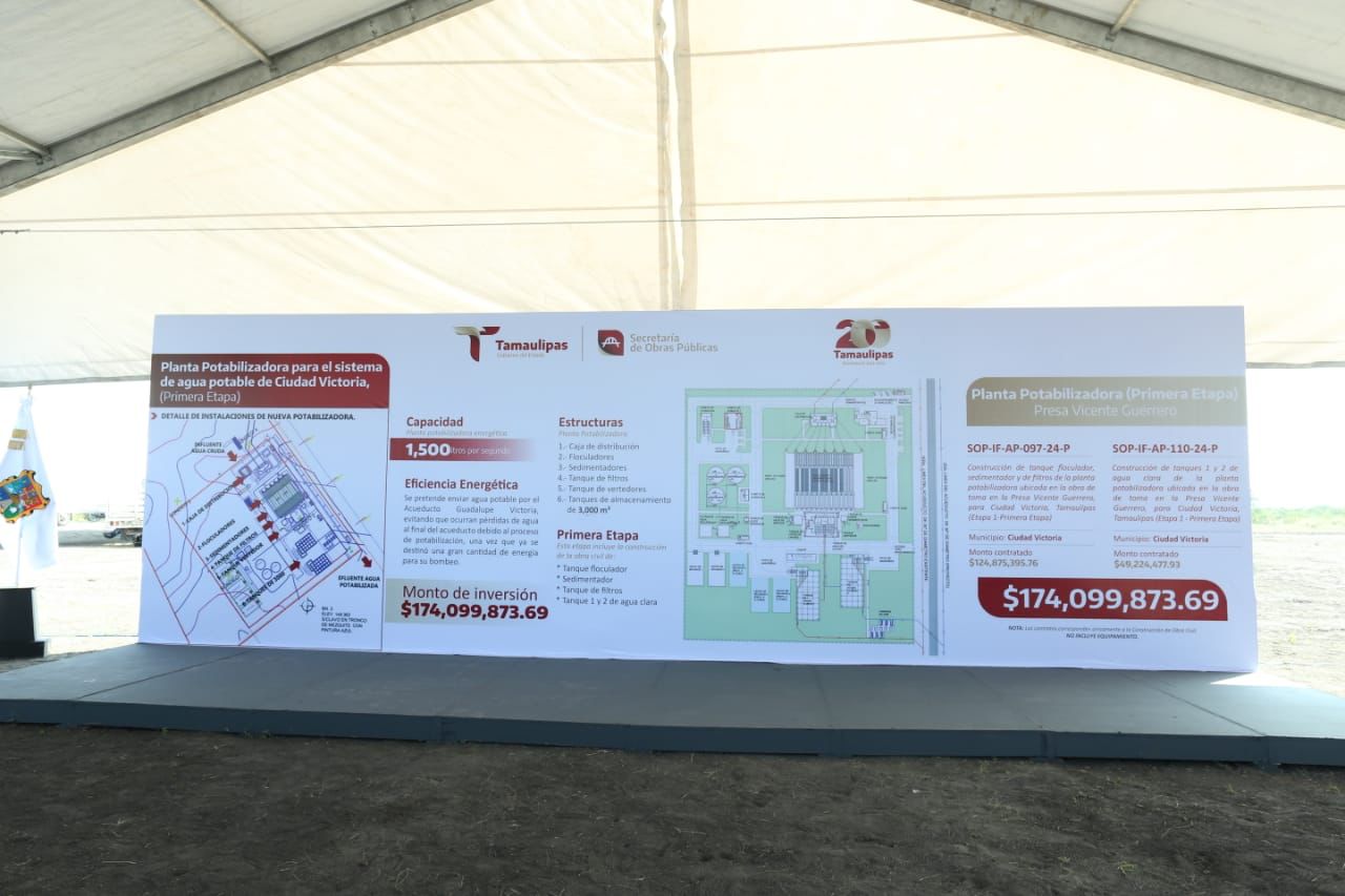 Inicia Américo construcción de planta potabilizadora para mejorar abasto de agua a Ciudad Victoria