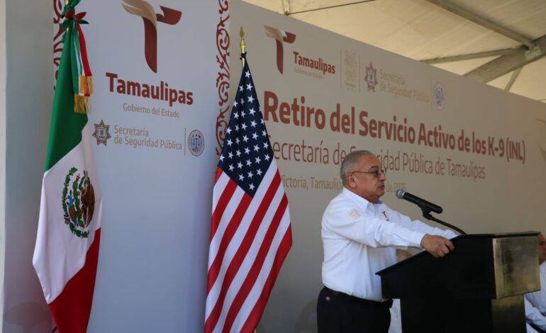 SSPT despide con honores a caninos retirados del servicio activo