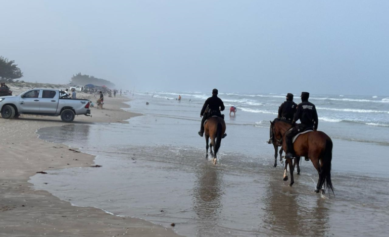 Agrupamiento Montado de la Guardia Estatal brinda seguridad en La Pesca