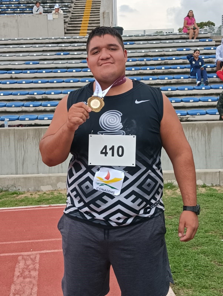 Gana estudiante del COBAT primer lugar en lanzamiento de bala en los Juegos Deportivos Nacionales de Educación Media Superior