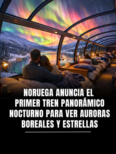 Noruega presentó  tren panorámico nocturno.